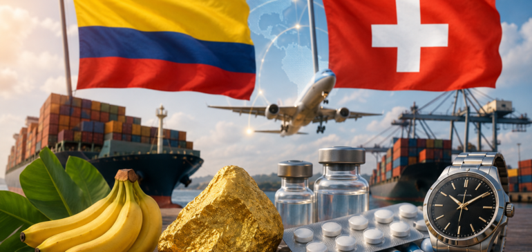 Colombia vs. Suiza: un duelo que mueve más de US$920millones en comercio bilateral